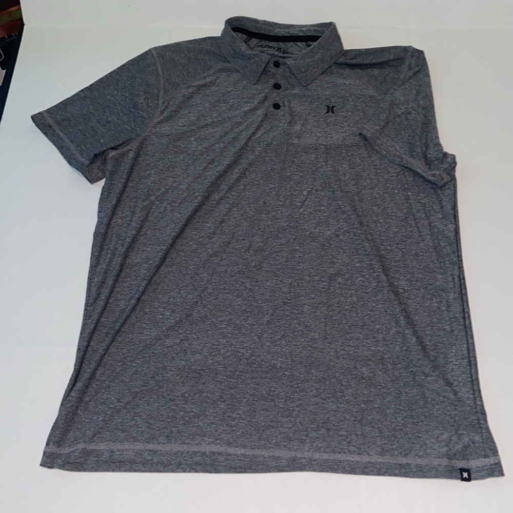 Hurley Nike Dri-Fit Men’s Short Sleeve Black And Gray Large Polo Shirt